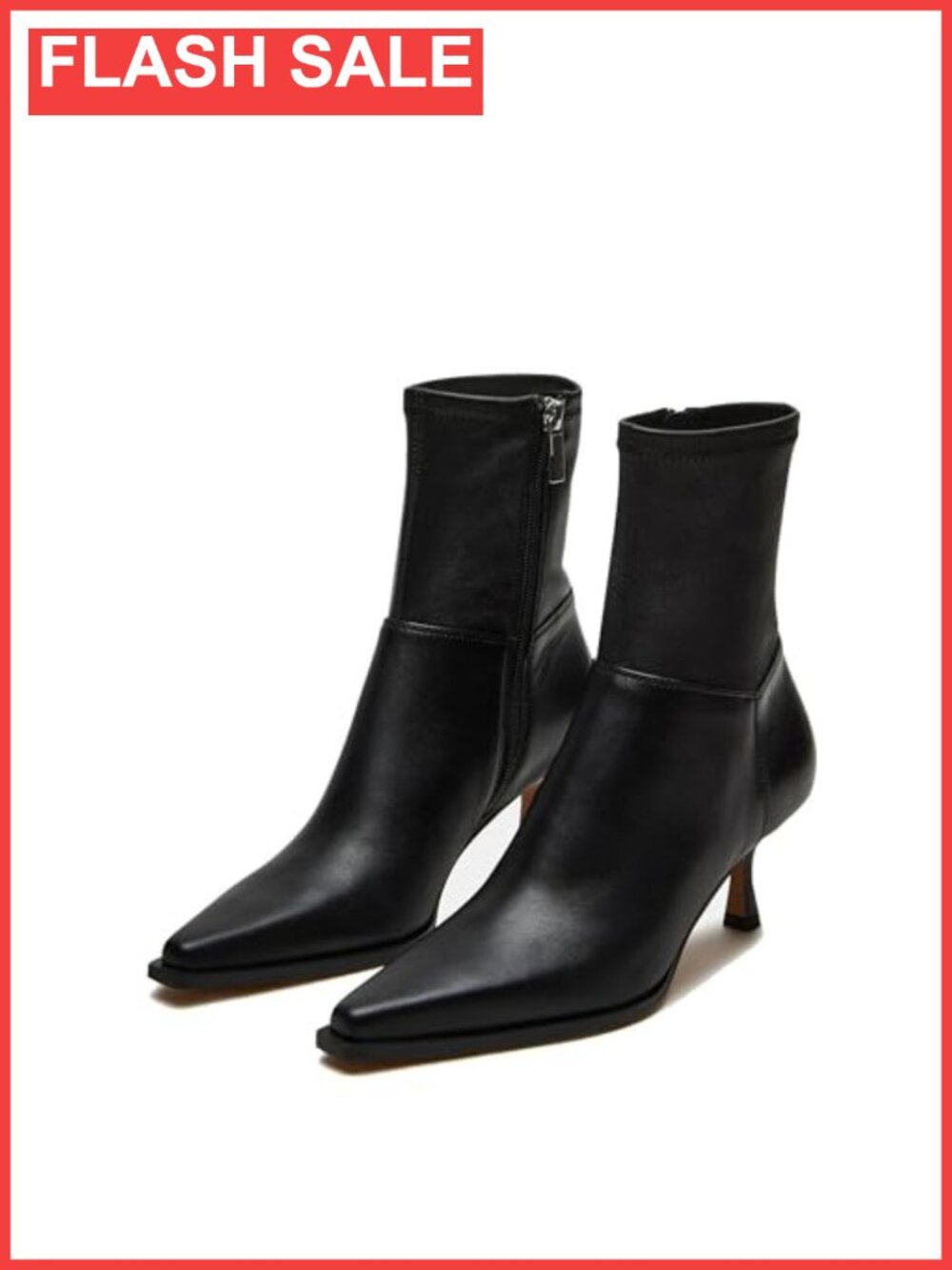 Women's Kitten Heel Ankle Booties Pointed Toe Side Zip Short Boots